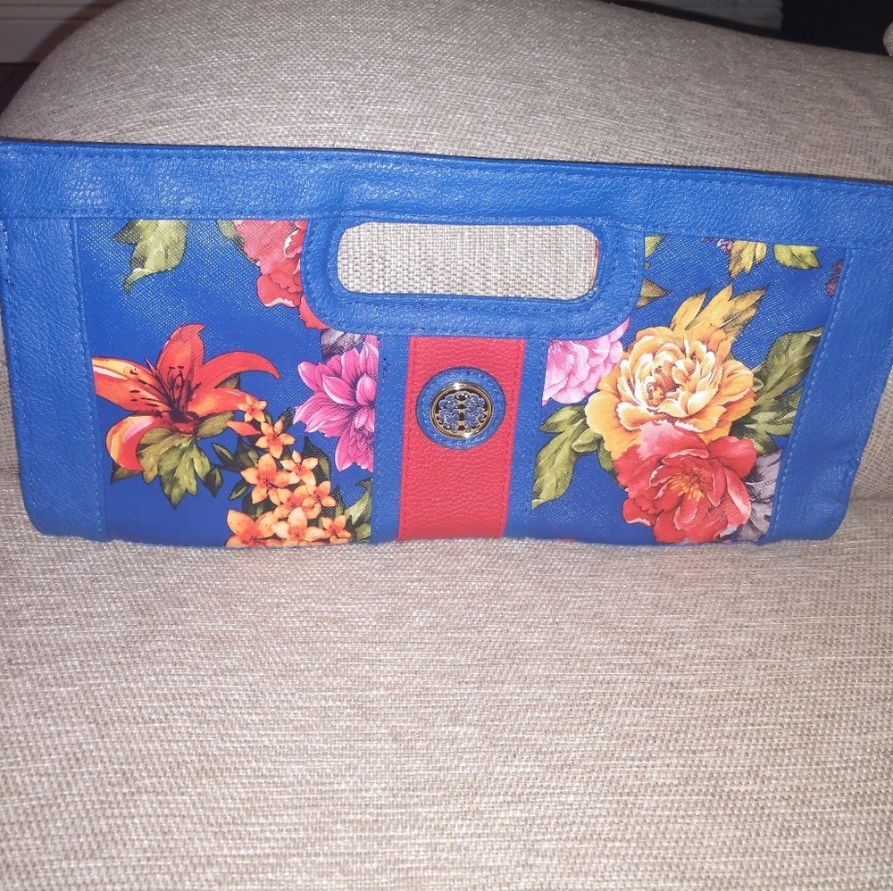 Blue Floral Clutch